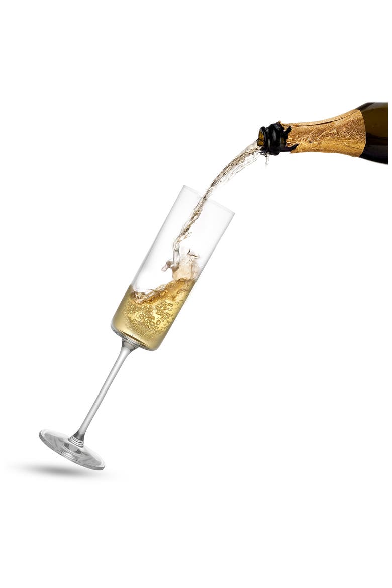 Claire Crystal Cylinder Champagne Glass - Set of 4, Alternate, color, CLEAR