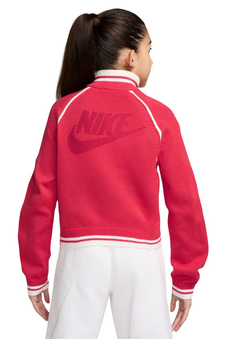 Kids' Sportswear Track Jacket, Alternate, color, FUSION RED/ WHITE