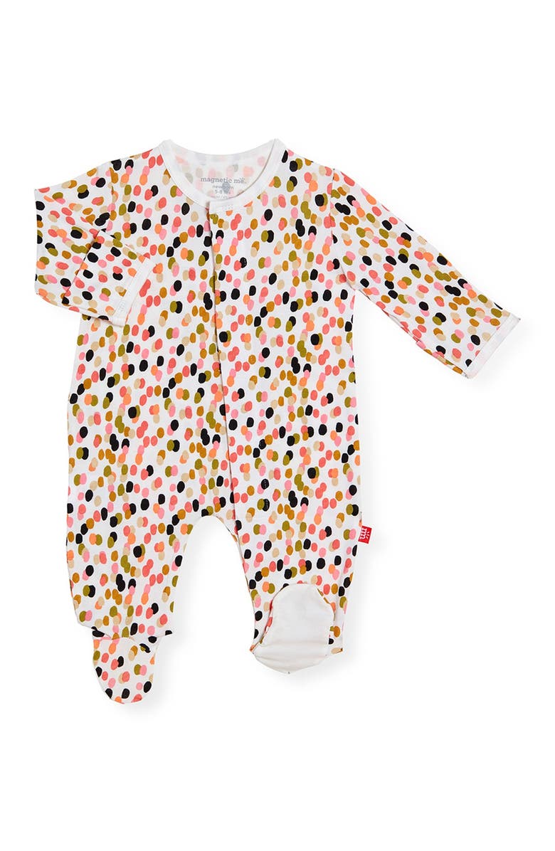 Magnetic Me Confetti Magnetic Closure Footie, Main, color, 