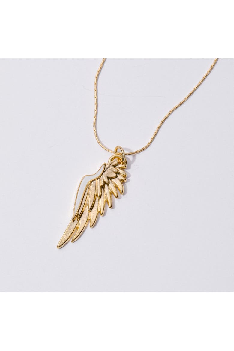 Angel Wing Expandable Necklace, Main, color, Gold