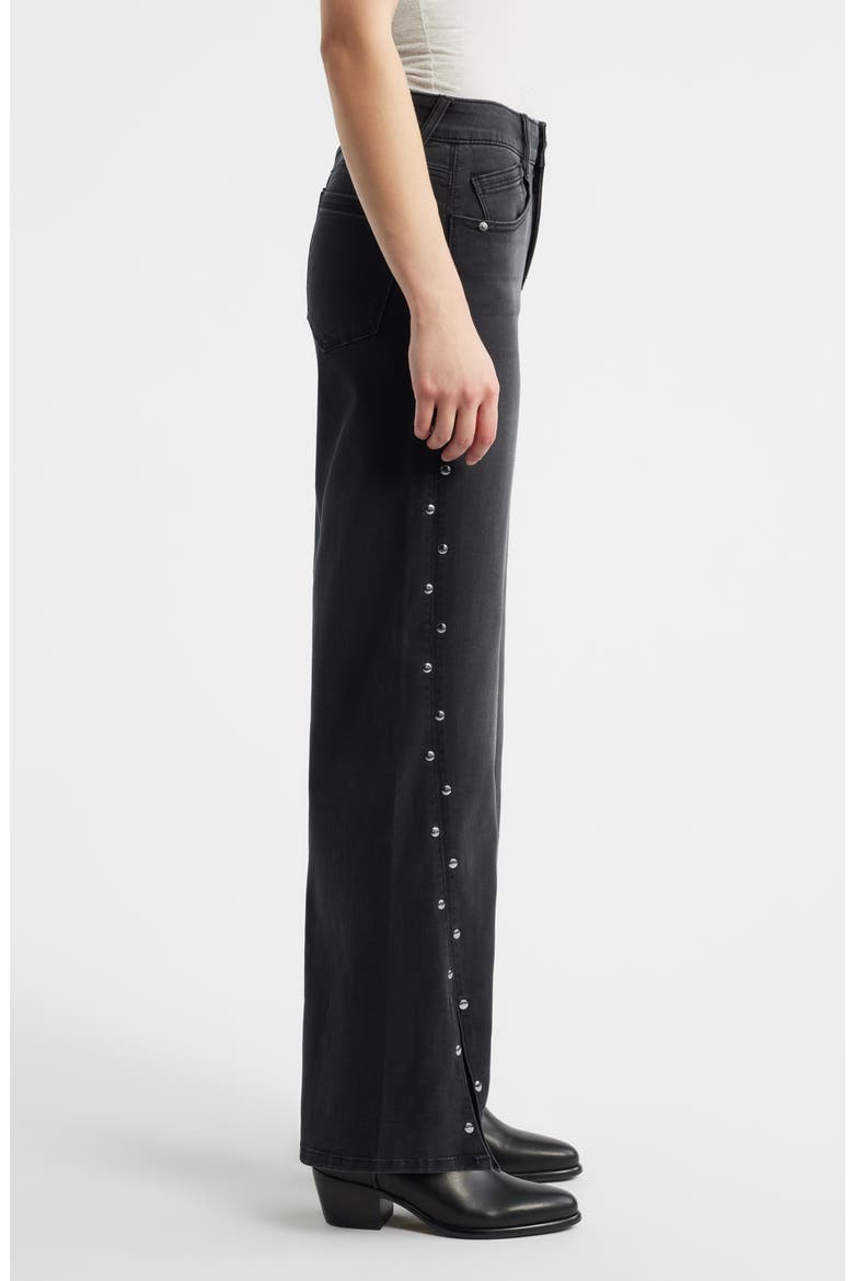 Slit & Studs Jeans, Alternate, color, WASHED BLACK
