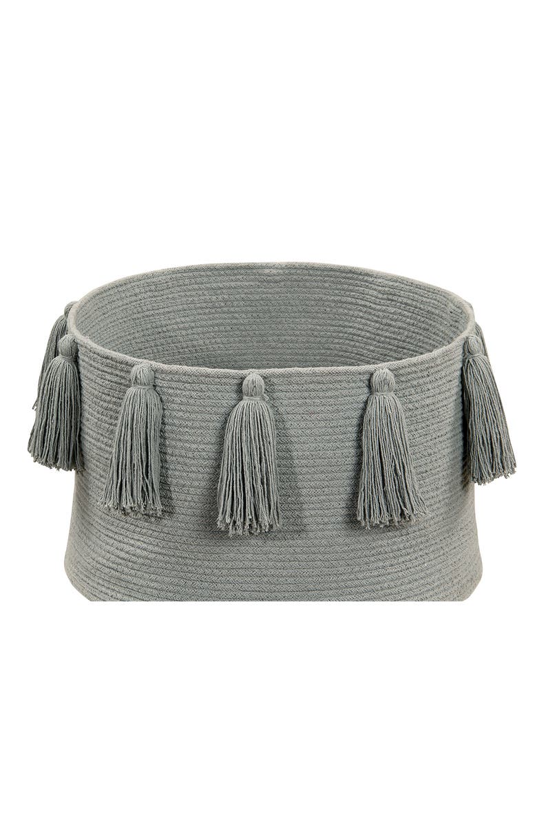 Lorena Canals Tassel Basket, Alternate, color, Light Grey