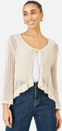 Yumi Tie Front Pointelle Cardigan