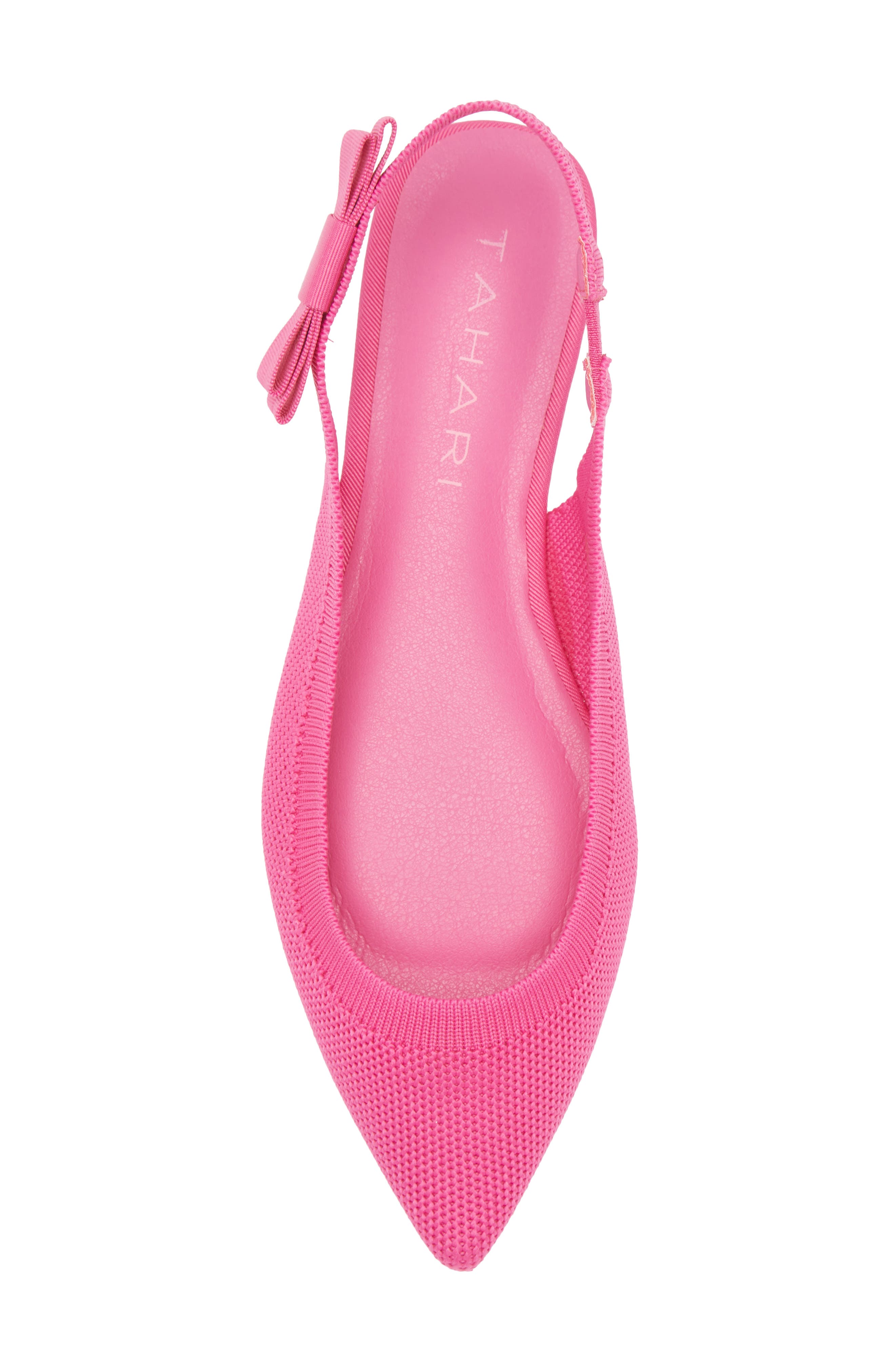Tahari Knit Slingback Flat, Alternate, color, Pink
