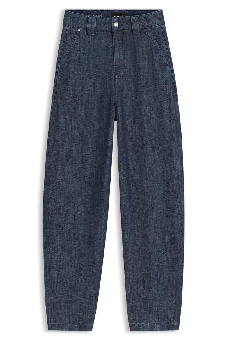 Seasonal Barrel Leg Jeans, Alternate, color, DARK DENIM