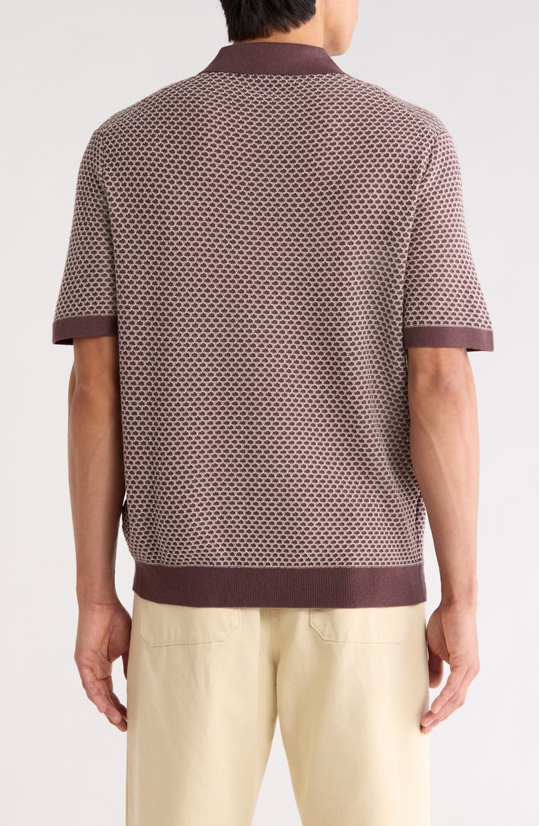 Madewell Johnny Collar Sweater Polo, Alternate, color, Rum Raisin