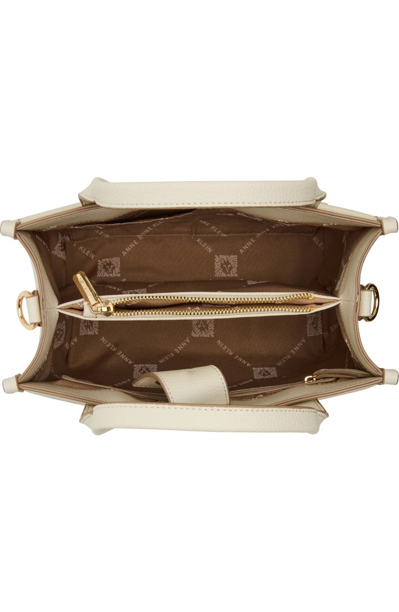 Anne Klein Midi Satchel with Pouch, Alternate, color, Parchment