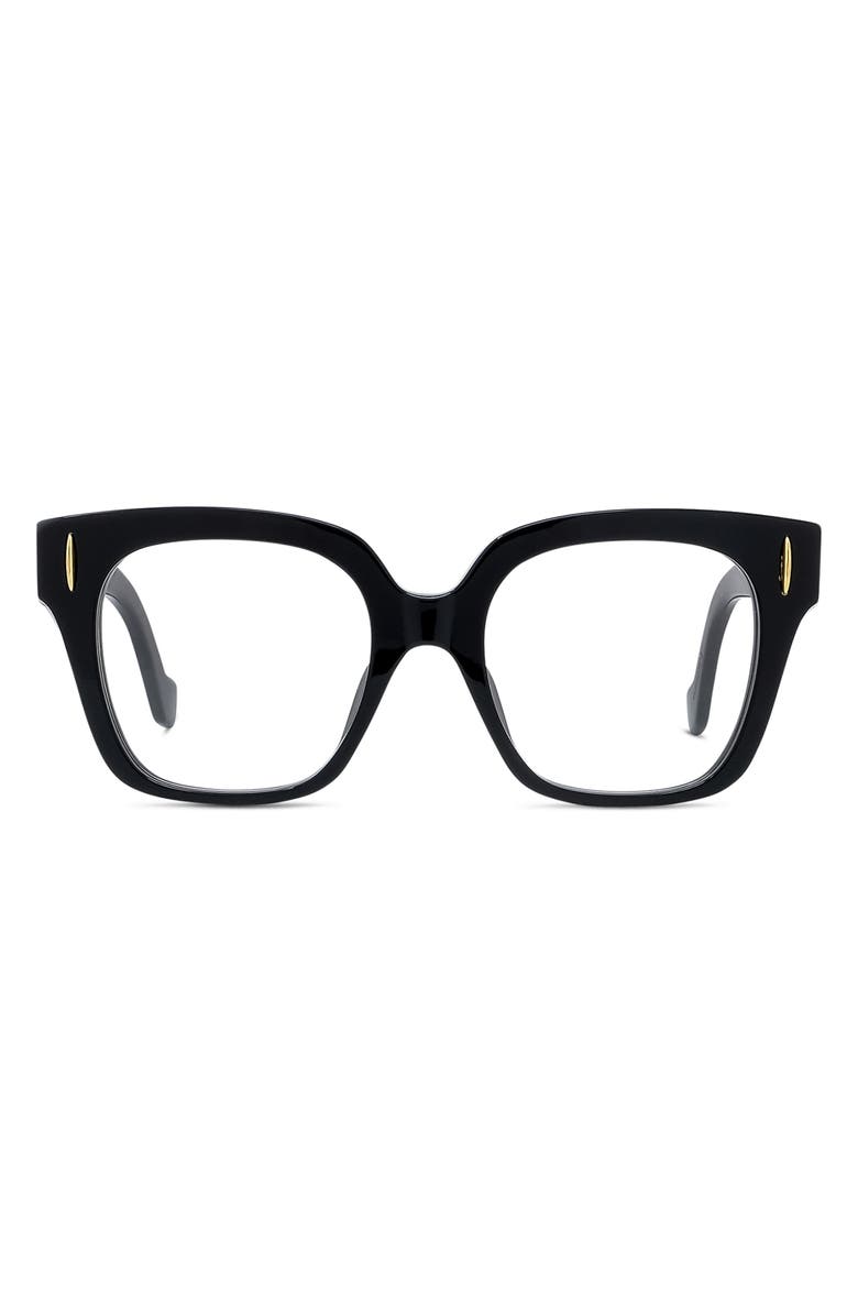 Loewe Anagram 51mm Square Optical Glasses, Main, color, Shiny Black