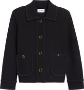 ST. JOHN Mixed Texture Knit Crop Jacket