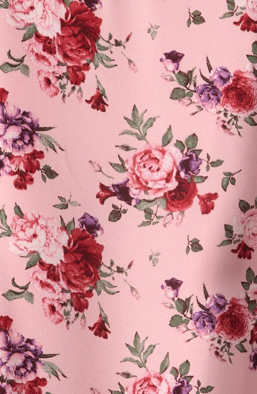 Ava & Yelly Kids' Floral Print Shift Dress In Blush Floral