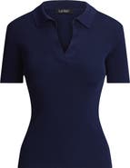 Lauren Ralph Lauren Rib Knit Polo Sweater