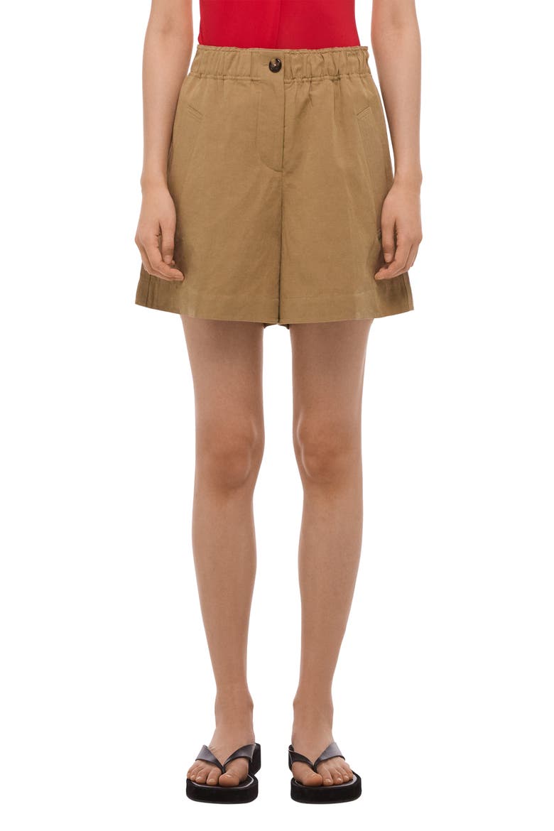 Cotton & Linen Shorts, Main, color, TRENCH