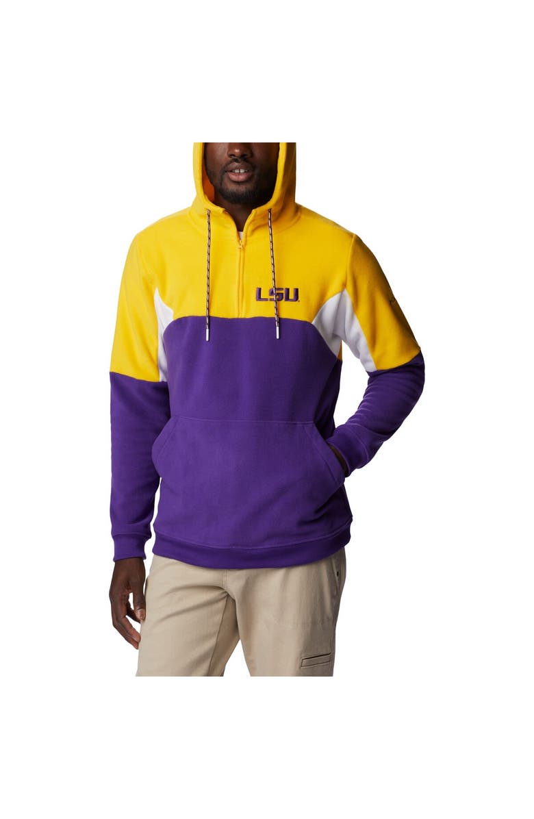 Columbia Men's Columbia Purple LSU Tigers Lodge Quarter-Zip Hoodie, Main, color, Purple