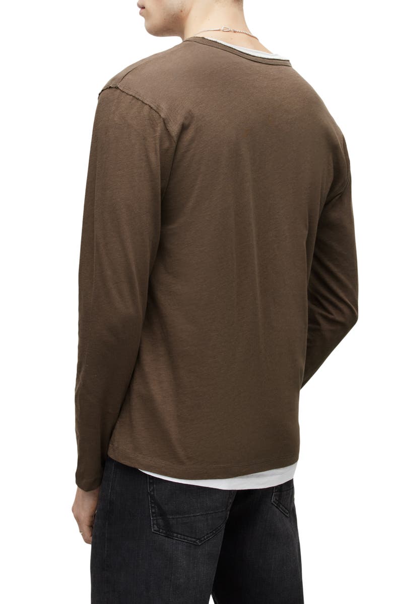 AllSaints Figure Long Sleeve Cotton Henley, Alternate, color,