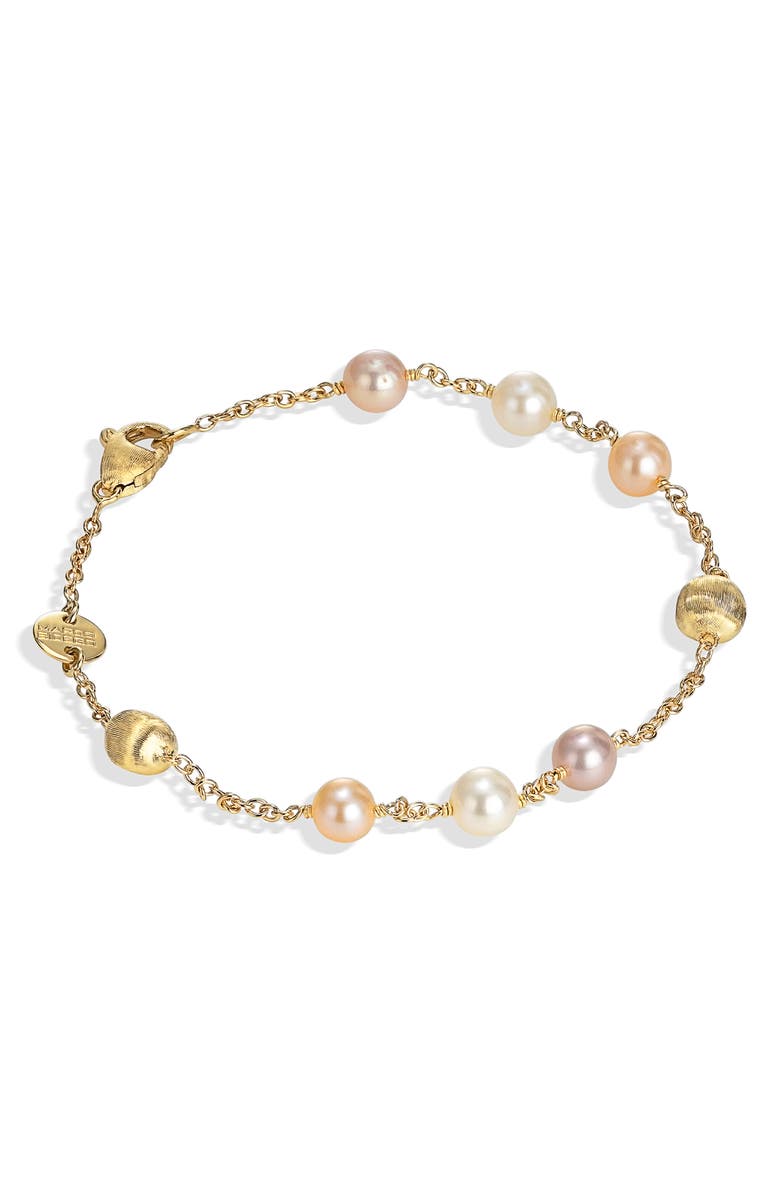 Marco Bicego Africa 18K Yellow Gold & Pearl Single Strand Bracelet, Main, color,