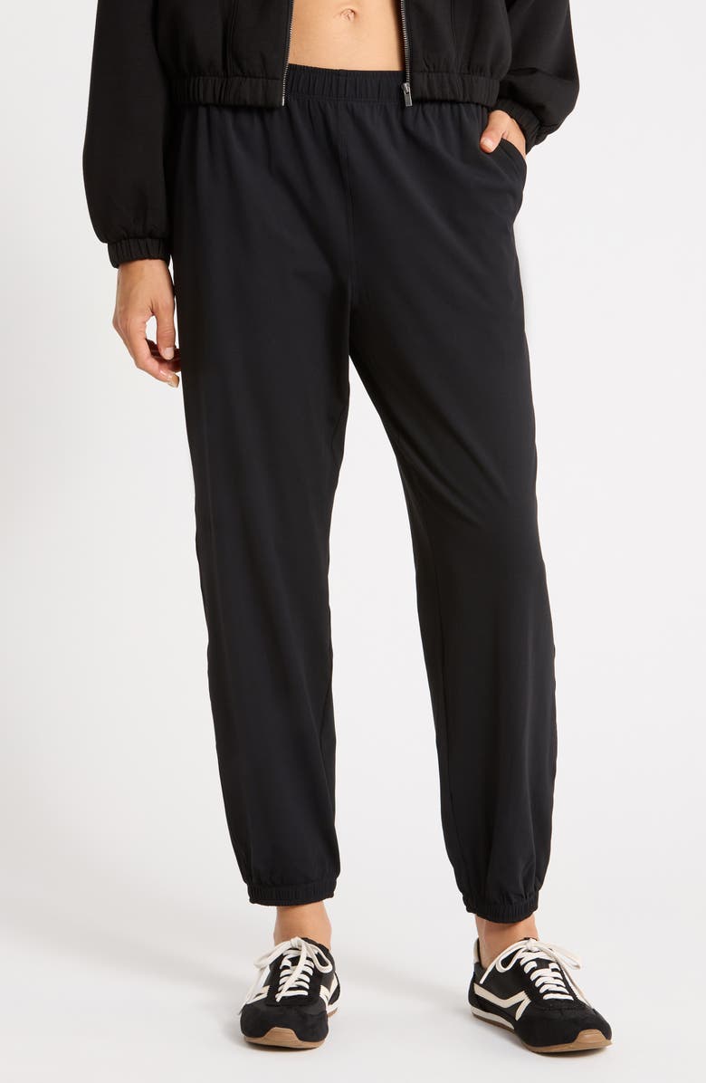 Z by Zella On The Move Cinched Joggers, Main, color, Black