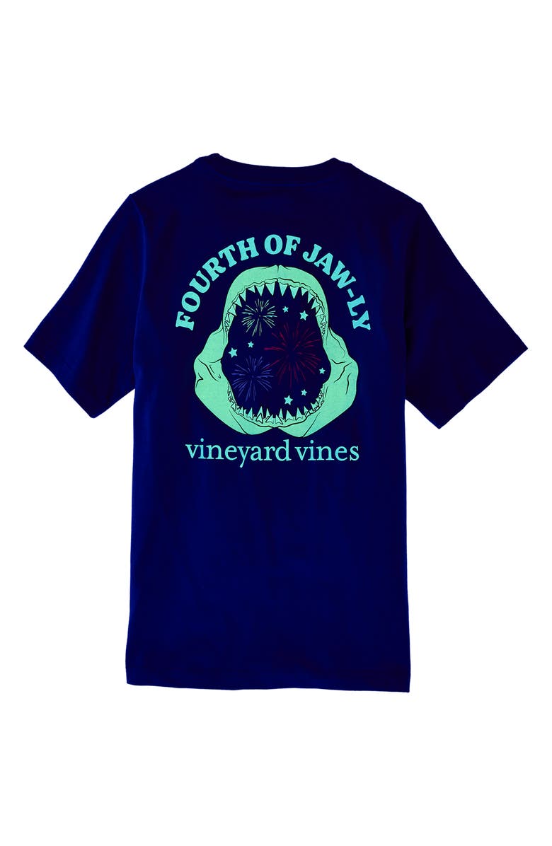 vineyard vines Kids' Fourth of Jaw-ly Pocket Graphic T-Shirt, Alternate, color, Moonshine