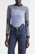 Jean Paul Gaultier Vichy & Target Mixed Print Jersey Top