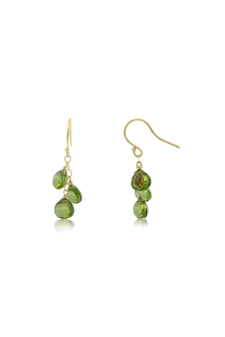 Peridot Bead Dangle Earrings, Main, color, Peridot