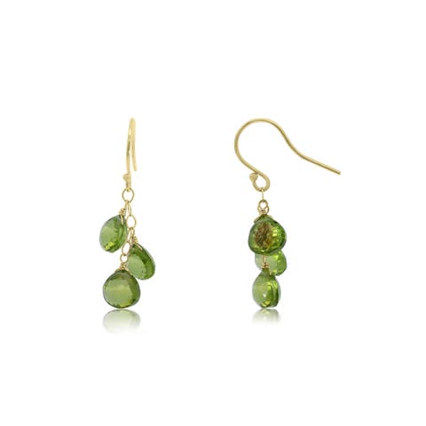 Peridot Bead Dangle Earrings