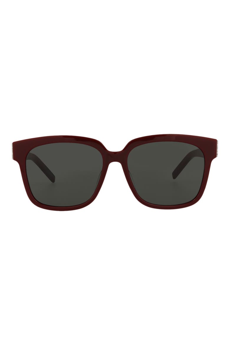 55mm Square Sunglasses, Main, color, BURGUNDY GREY