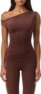 Naked Wardrobe Ruched One-Shoulder Top