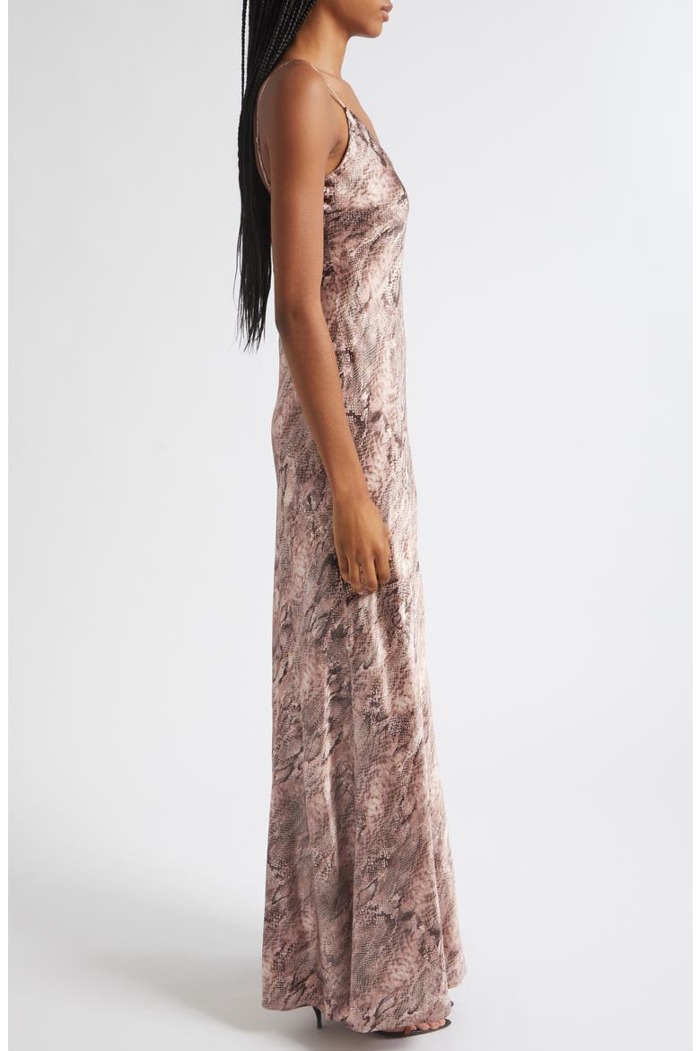 Serita Snakeskin Print Bias Cut Silk Gown, Alternate, color, MV/MT WESTERN SNAKE PRINT