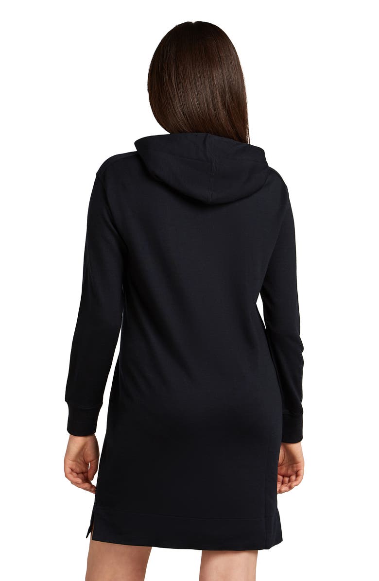 Icebreaker Merino Blend 200 Crush Long Sleeve Dress, Alternate, color, Black