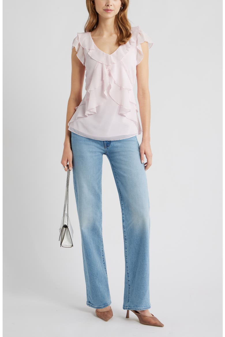 Chiffon Ruffle Top, Alternate, color, PINK CARINARIA