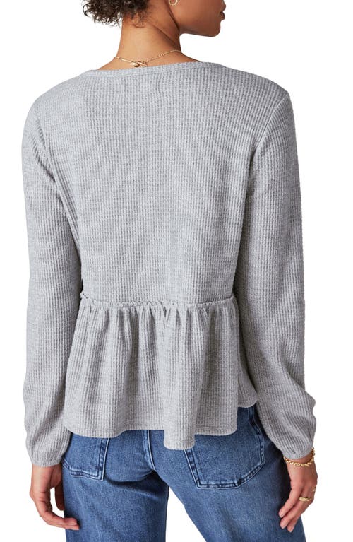 Lucky Brand Cloud Waffle Texture Top In Gray