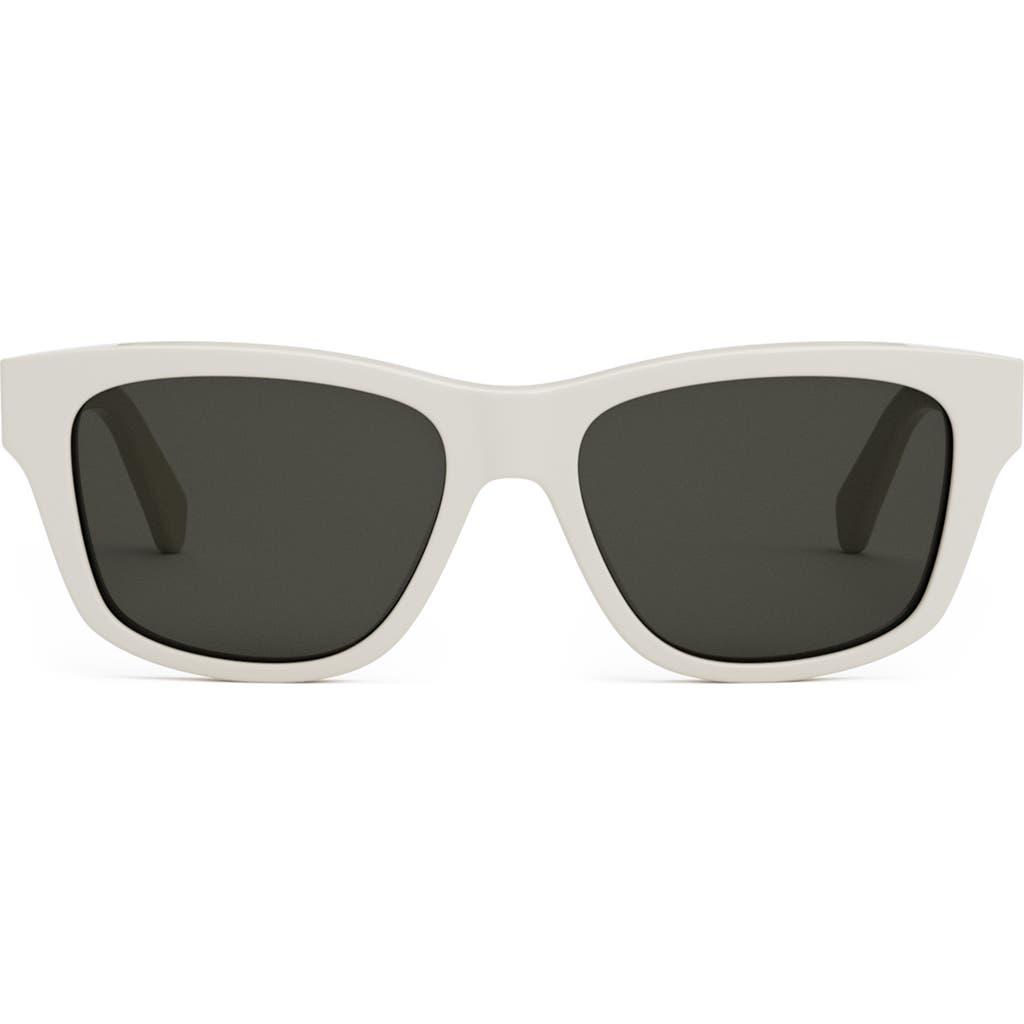Celine Monochroms 55mm Square Sunglasses In White
