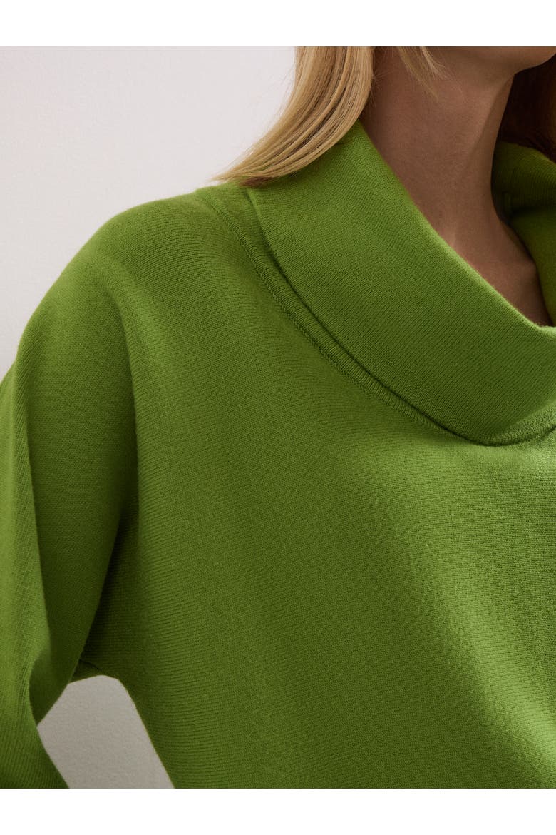 Ribbed Detailing Rosalie Cowl Jumper, Alternate, color, Green