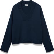 MANGO TEEN Relaxed Fit V-Neck Cotton Sweater