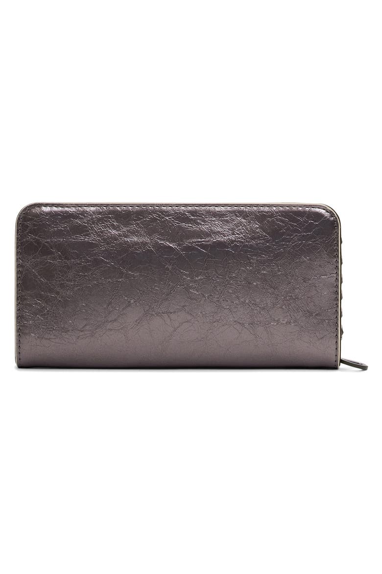 Long Faux Leather Wallet, Alternate, color, SILVER