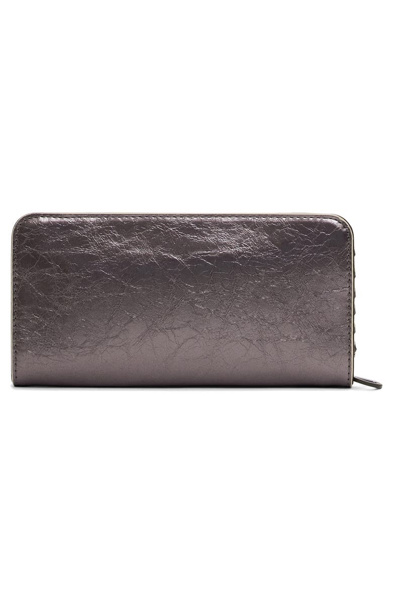 Desigual Long Faux Leather Wallet, Alternate, color, Silver