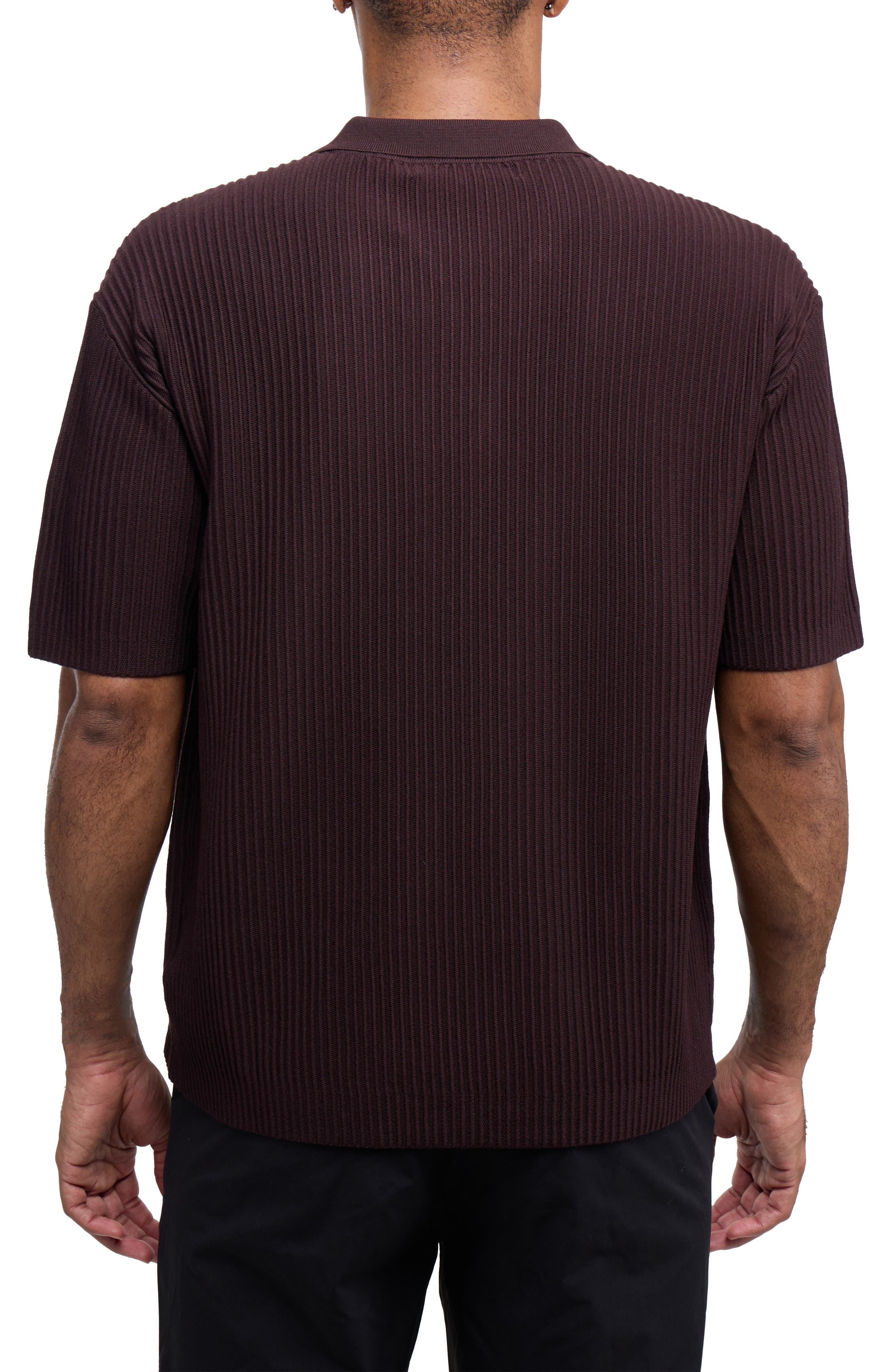Ribbed Knit Camp Shirt - image 2