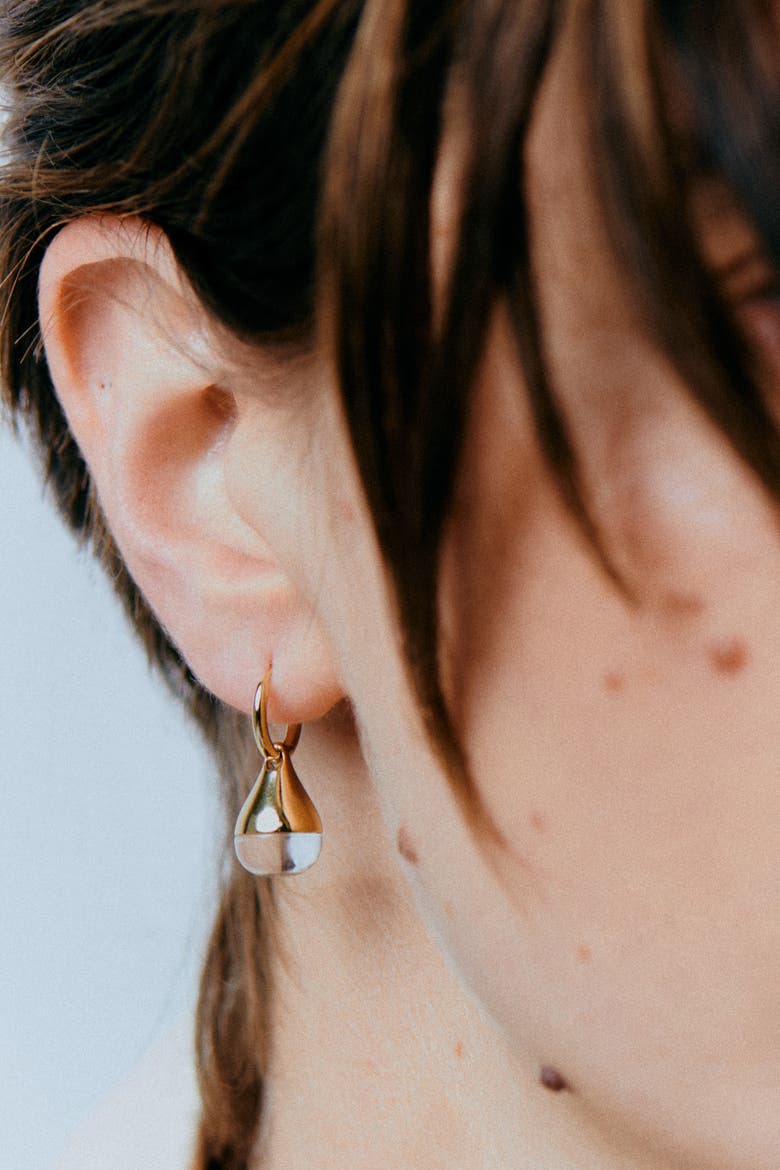 14kt Gold Vermeil Stilla Quartz Earrings, Alternate, color, Yellow Toned Gold