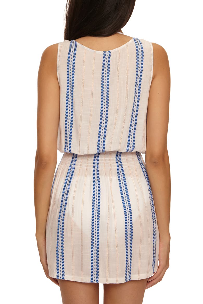Radiance Metallic Stripe Cover-Up Dress, Alternate, color, TRUE BLUE/ WHT