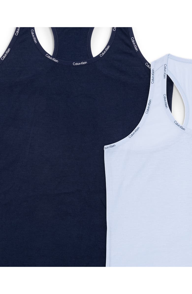 Calvin Klein Kids' 2-Pack Assorted Racerback Nightgowns, Alternate, color, Light Blue/ Navy Blue