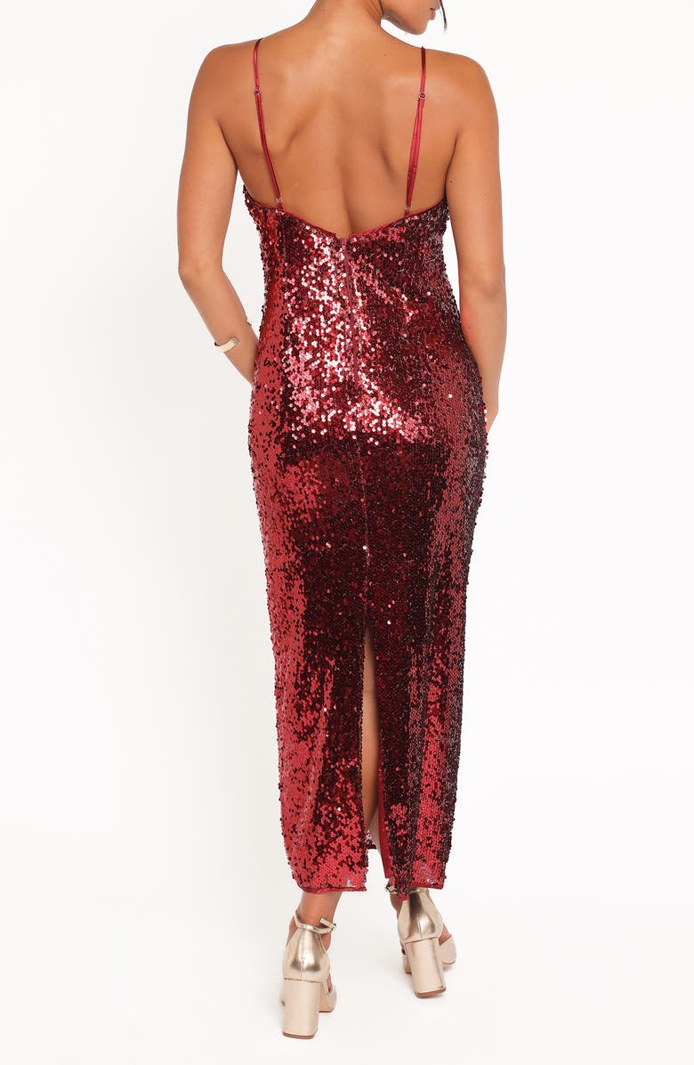 Petal & Pup Karley Sequin Maxi Dress, Alternate, color, Burgundy