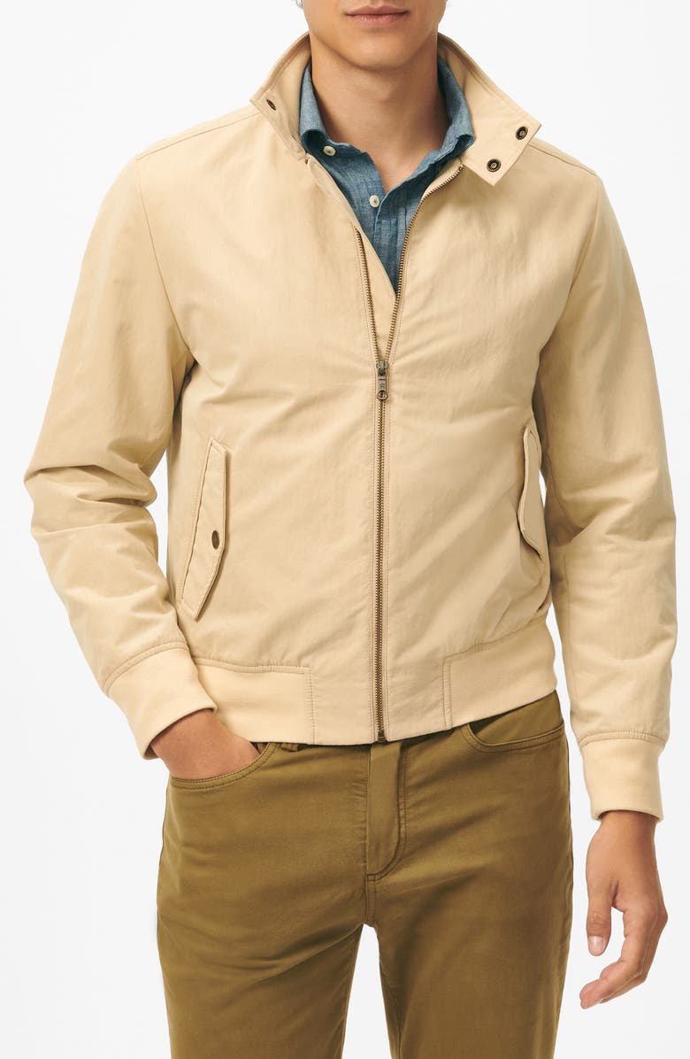 Brooks Brothers Cotton Blend Bomber Jacket, Main, color, Safari