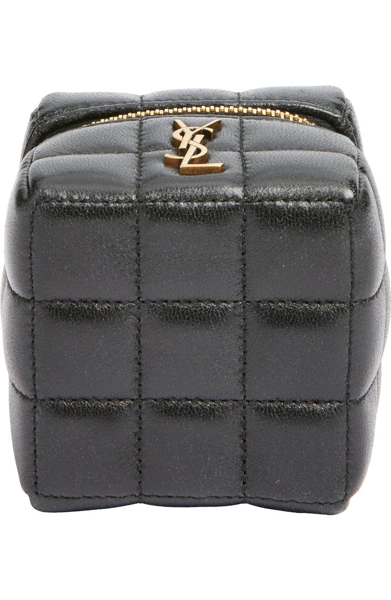 Saint Laurent Mini Cassandre Matelassé Carré Leather Wristlet, Alternate, color,