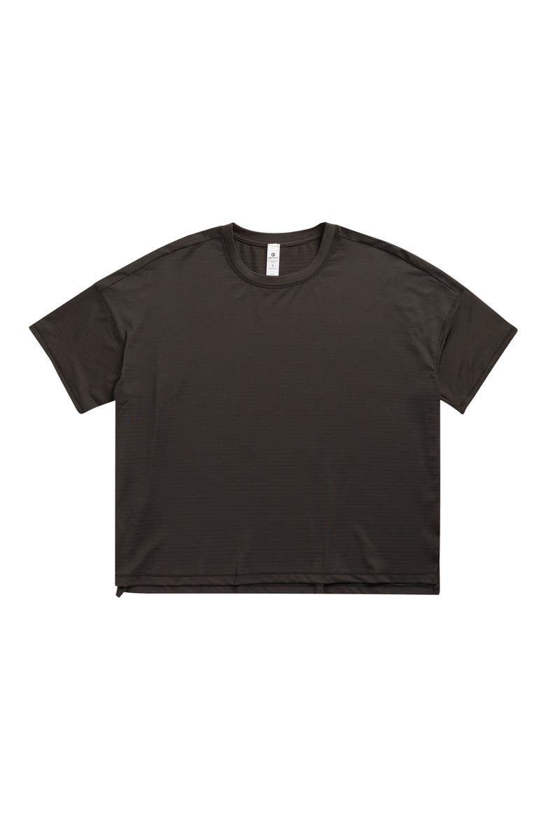 Deluxe Textured High Low Activewear T-Shirt, Main, color, BLACK