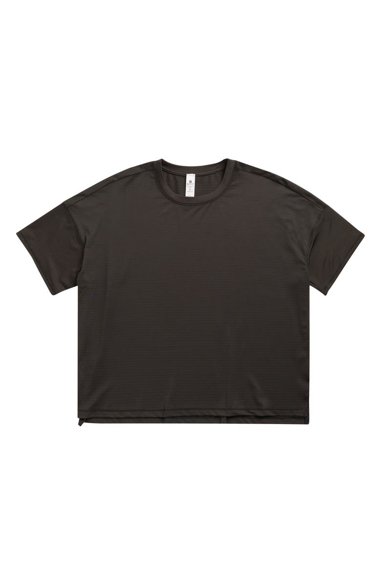 90 DEGREE BY REFLEX Deluxe Textured High Low Activewear T-Shirt, Main, color, Black