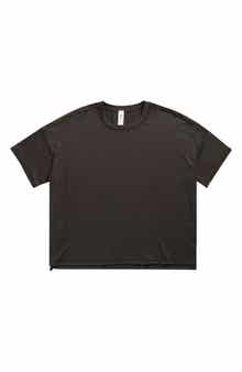 90 DEGREE BY REFLEX Deluxe Textured High Low Activewear T-Shirt