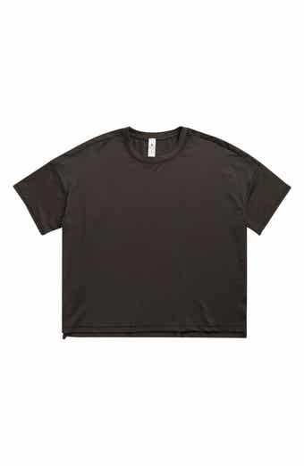 90 DEGREE BY REFLEX Deluxe Textured High Low Activewear T-Shirt