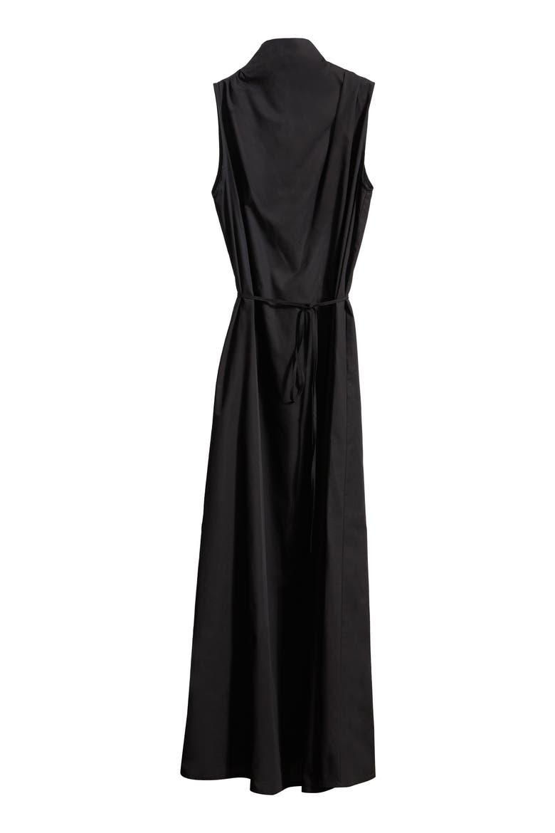 Minna Sleeveless Cotton Poplin Maxi Dress, Alternate, color, BLACK