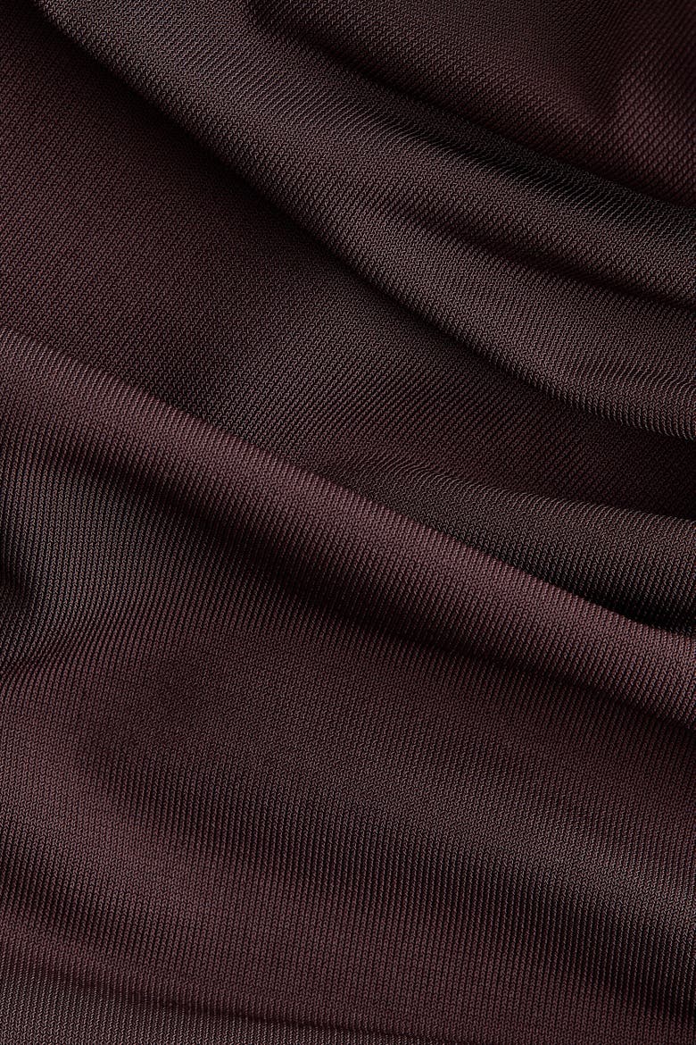 Draped Asymmetric Dress, Alternate, color, Dark brown