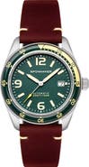 SPINNAKER Fleuss Automatic Leather Strap Watch, 43mm