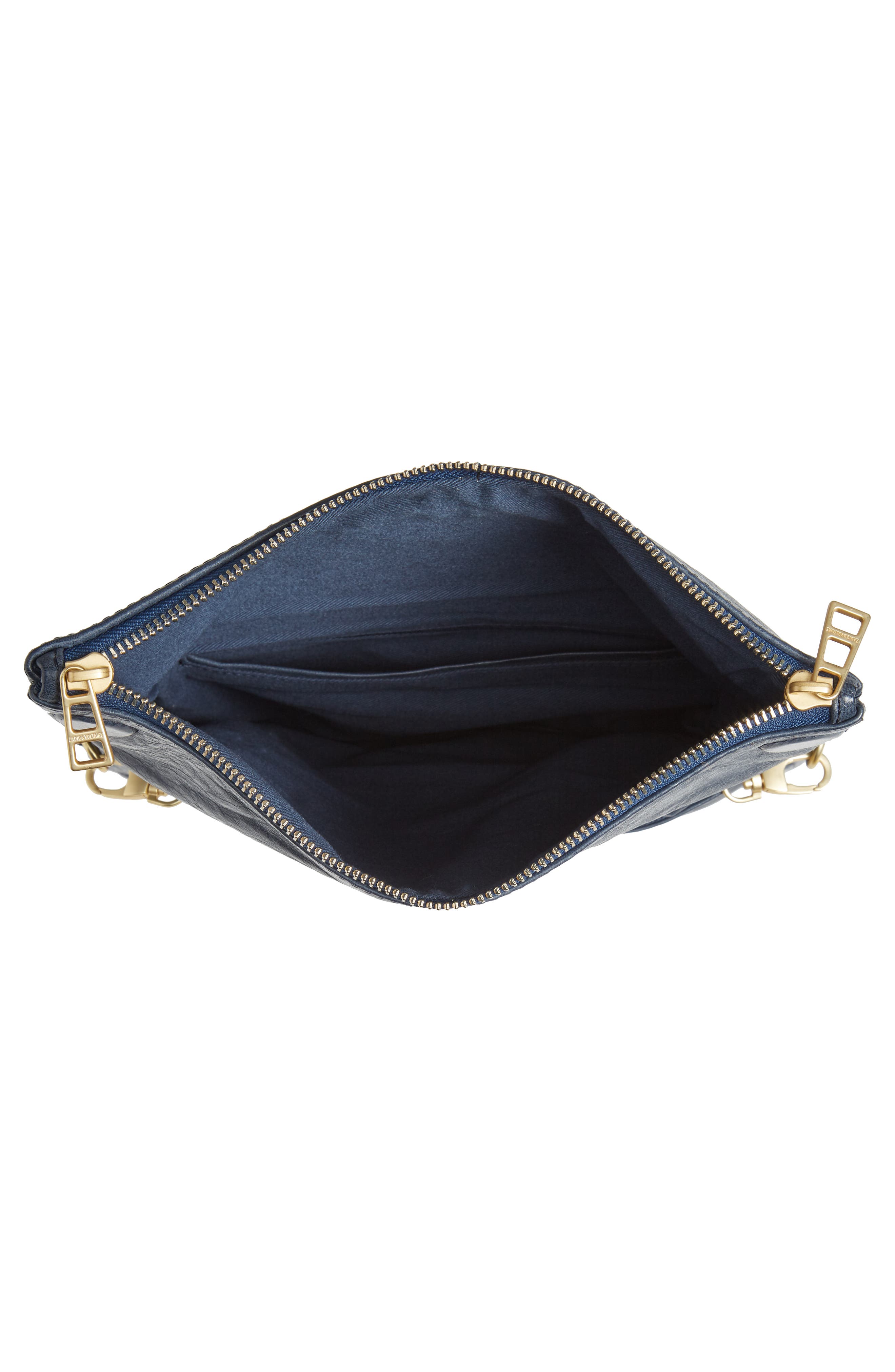 Zadig & Voltaire Zagid & Voltaire Rock Crush Leather Clutch, Alternate, color, 